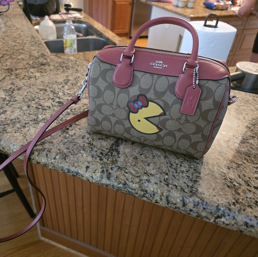 Coach Tan and Pink Satchel with Graphic